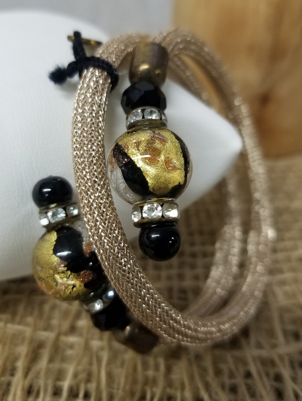 Stauer Vintage Wrap Bracelet W/ Murano Glass Beads